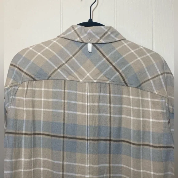Rag & Bone Cruz Shirt Beige and Gray Plaid Shirt Size Small - Picture 6 of 10
